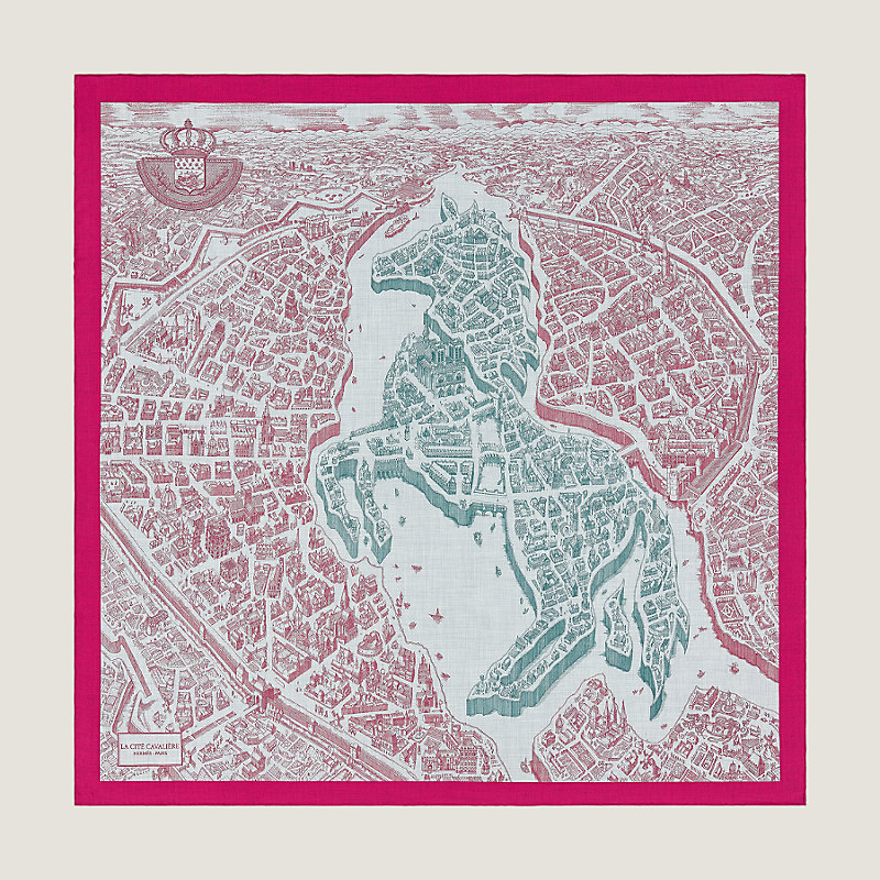 新品未使用　HERMES La Cite Cavaliere La cité cavalière blue - Hermès Scarf Details | Scarf Sage
